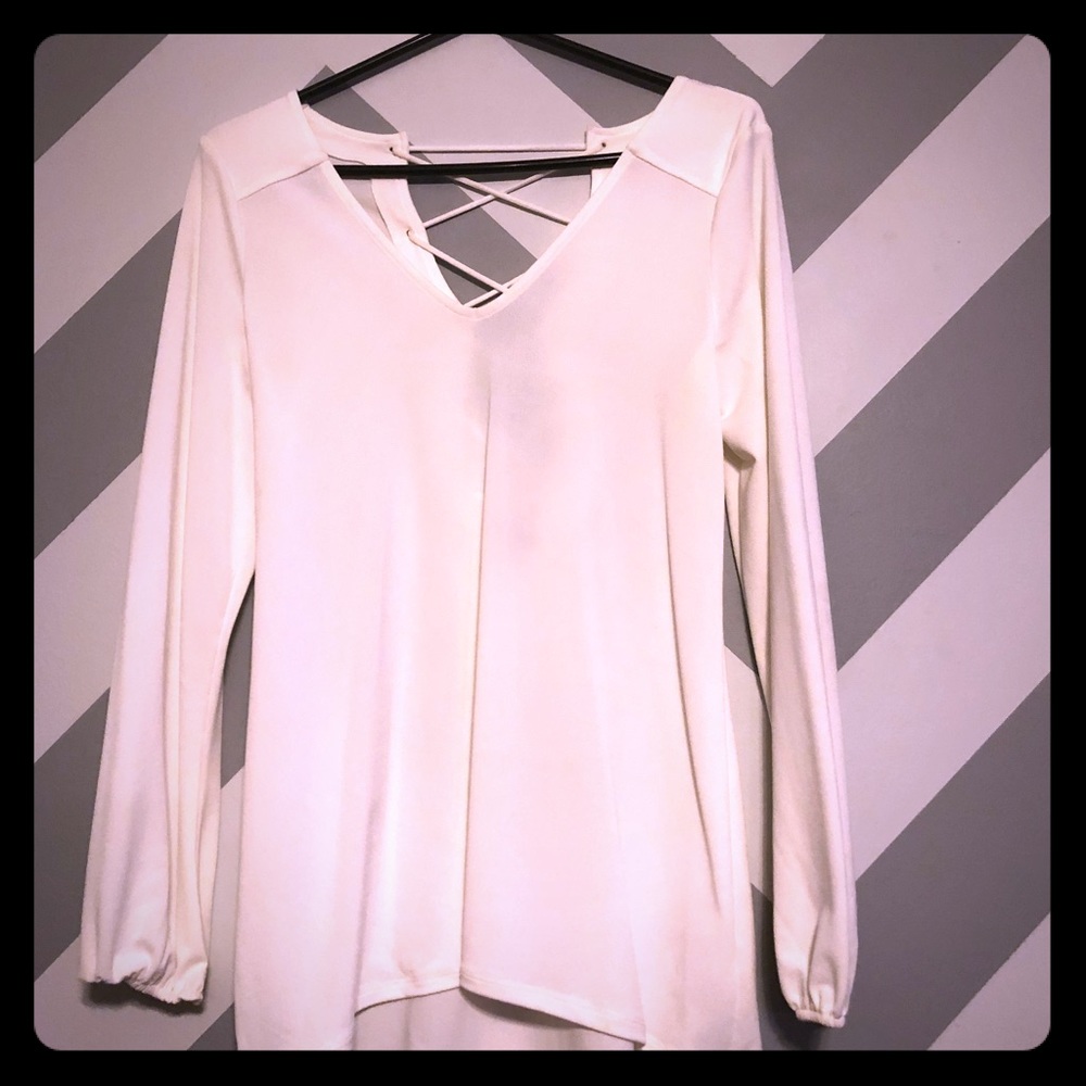 ➡️JUST ADDED⬅️ Express Bell Sleeve Lace Back Top